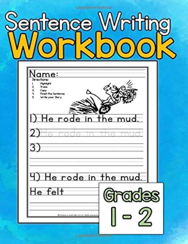 Sentence Writing Workbook: Sentence writing practice for